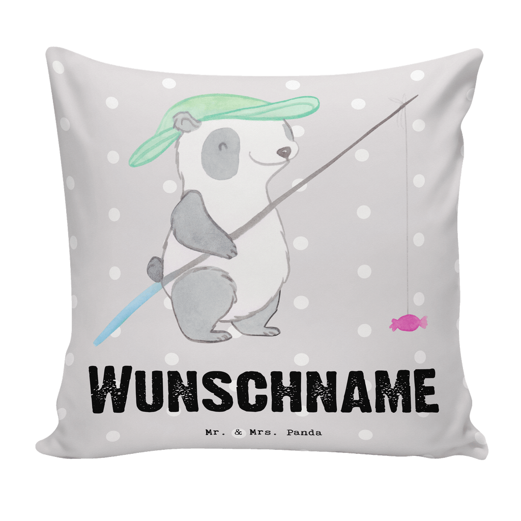 Personalisiertes Kissen Panda Angeln Tage Kissen, personalisiert, Name, Wunschname, bedrucken, Kopfkissen, Geschenk, Sport, Sportart, Hobby, Schenken, Danke, Dankeschön, Auszeichnung, Gewinn, Sportler, angeln, Angelsport, Angelverein, Angler, angeln gehen, Hobbyangler