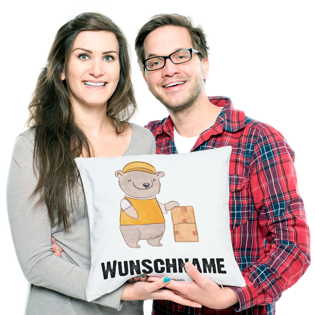 Personalisiertes Kissen Lagerarbeiter mit Herz Kissen, personalisiert, Name, Wunschname, bedrucken, Kopfkissen, Beruf, Ausbildung, Jubiläum, Abschied, Rente, Kollege, Kollegin, Geschenk, Schenken, Arbeitskollege, Mitarbeiter, Firma, Danke, Dankeschön, Lagerarbeiter, Fachlagerist, Lagerist, Lagerverwalter