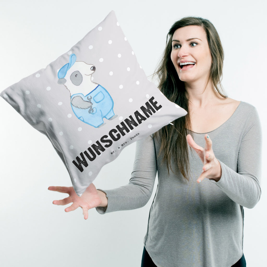 Personalisiertes Kissen Mechatroniker für Kältetechnik mit Herz Kissen, personalisiert, Name, Wunschname, bedrucken, Kopfkissen, Beruf, Ausbildung, Jubiläum, Abschied, Rente, Kollege, Kollegin, Geschenk, Schenken, Arbeitskollege, Mitarbeiter, Firma, Danke, Dankeschön, Mechatroniker für Kältetechnik, Gesellenprüfung