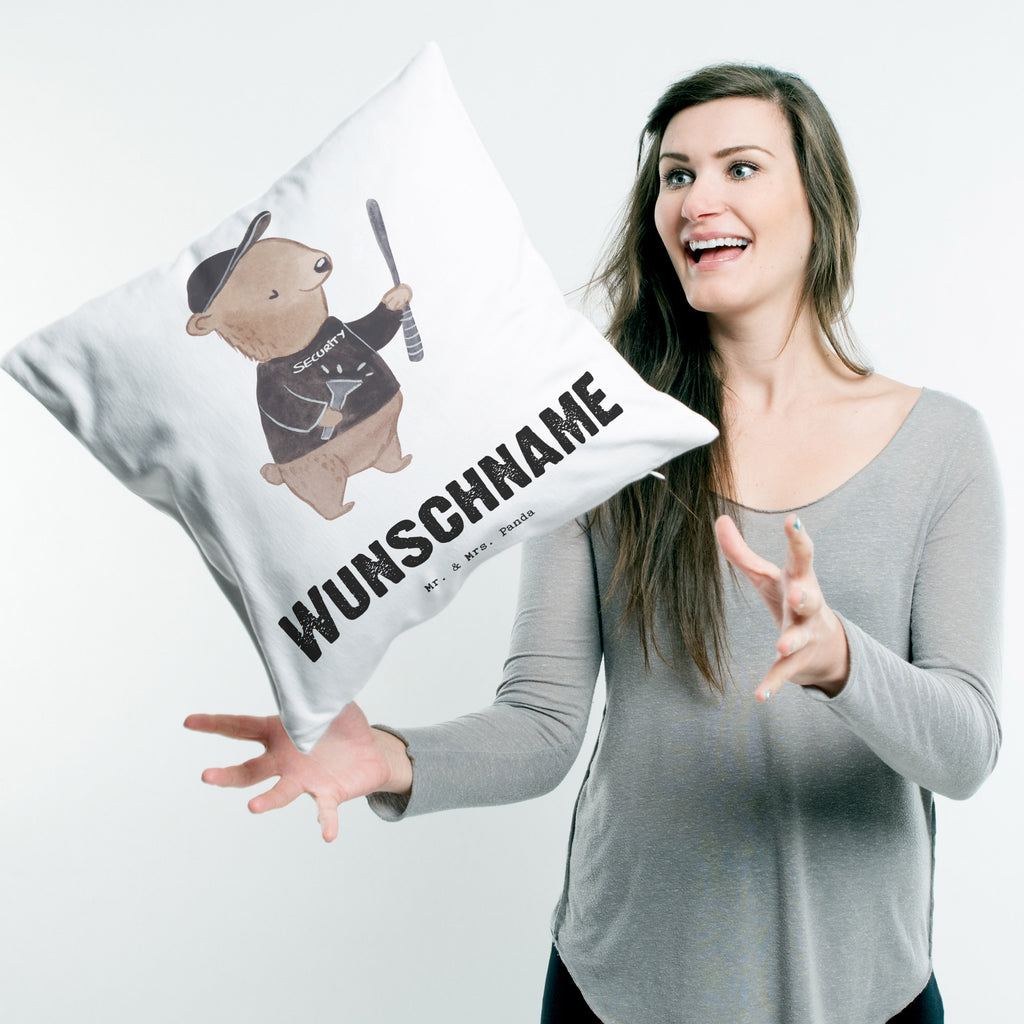 Personalisiertes Kissen Personenschützer mit Herz Kissen, personalisiert, Name, Wunschname, bedrucken, Kopfkissen, Beruf, Ausbildung, Jubiläum, Abschied, Rente, Kollege, Kollegin, Geschenk, Schenken, Arbeitskollege, Mitarbeiter, Firma, Danke, Dankeschön, Bodyguard, Personenschützer
