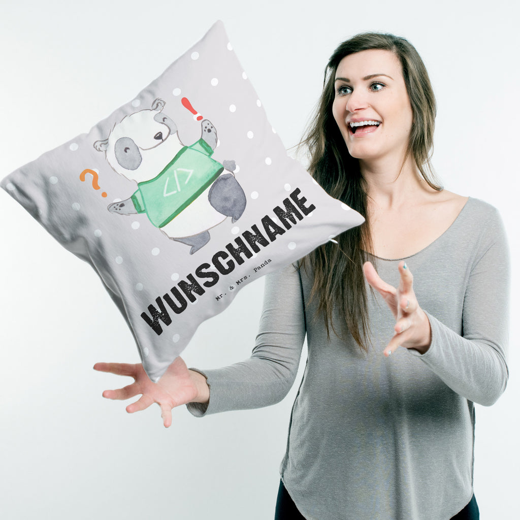 Personalisiertes Kissen Programmierer mit Herz Kissen, personalisiert, Name, Wunschname, bedrucken, Kopfkissen, Beruf, Ausbildung, Jubiläum, Abschied, Rente, Kollege, Kollegin, Geschenk, Schenken, Arbeitskollege, Mitarbeiter, Firma, Danke, Dankeschön, Programmierer, Softwareingenieur, Softwarentwickler, Computerfreak, Datenverarbeiter, Computerfachmann, IT-Spezialist, Nerd