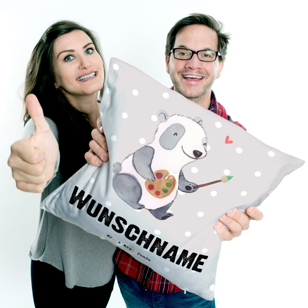 Personalisiertes Kissen Restaurator mit Herz Kissen, personalisiert, Name, Wunschname, bedrucken, Kopfkissen, Beruf, Ausbildung, Jubiläum, Abschied, Rente, Kollege, Kollegin, Geschenk, Schenken, Arbeitskollege, Mitarbeiter, Firma, Danke, Dankeschön