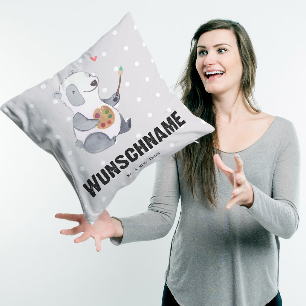 Personalisiertes Kissen Restaurator mit Herz Kissen, personalisiert, Name, Wunschname, bedrucken, Kopfkissen, Beruf, Ausbildung, Jubiläum, Abschied, Rente, Kollege, Kollegin, Geschenk, Schenken, Arbeitskollege, Mitarbeiter, Firma, Danke, Dankeschön