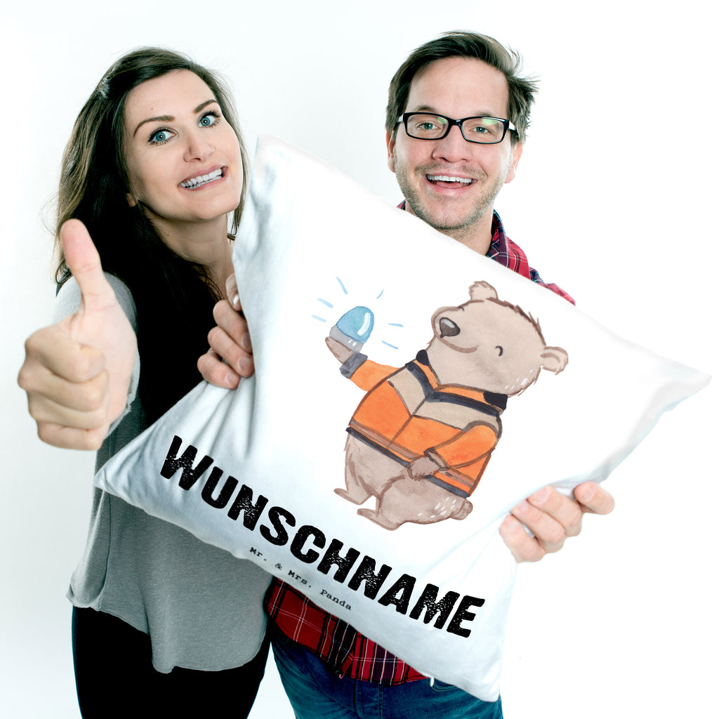Personalisiertes Kissen Rettungswagenfahrer mit Herz Kissen, personalisiert, Name, Wunschname, bedrucken, Kopfkissen, Beruf, Ausbildung, Jubiläum, Abschied, Rente, Kollege, Kollegin, Geschenk, Schenken, Arbeitskollege, Mitarbeiter, Firma, Danke, Dankeschön