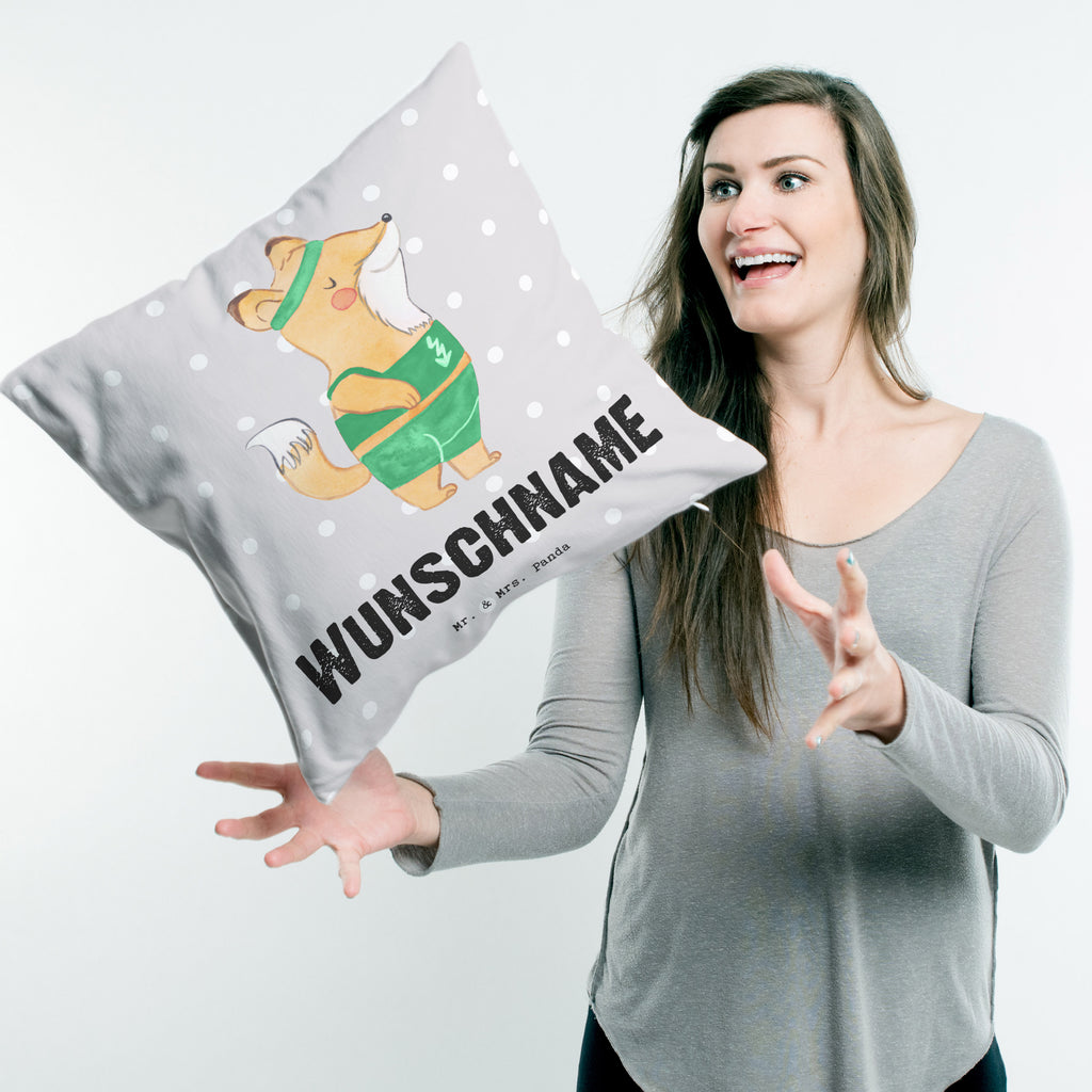 Personalisiertes Kissen Sportler mit Herz Kissen, personalisiert, Name, Wunschname, bedrucken, Kopfkissen, Beruf, Ausbildung, Jubiläum, Abschied, Rente, Kollege, Kollegin, Geschenk, Schenken, Arbeitskollege, Mitarbeiter, Firma, Danke, Dankeschön