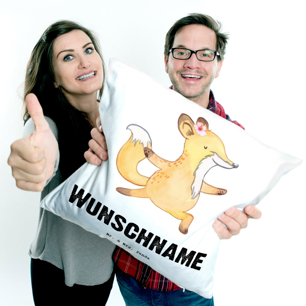 Personalisiertes Kissen Yogalehrerin mit Herz Kissen, personalisiert, Name, Wunschname, bedrucken, Kopfkissen, Beruf, Ausbildung, Jubiläum, Abschied, Rente, Kollege, Kollegin, Geschenk, Schenken, Arbeitskollege, Mitarbeiter, Firma, Danke, Dankeschön