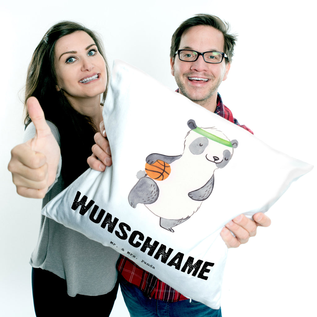 Personalisiertes Kissen Panda Basketball Tage Kissen, personalisiert, Name, Wunschname, bedrucken, Kopfkissen, Geschenk, Sport, Sportart, Hobby, Schenken, Danke, Dankeschön, Auszeichnung, Gewinn, Sportler, Basketball, Basketball Verein, Basketball Verband, Basketballplatz