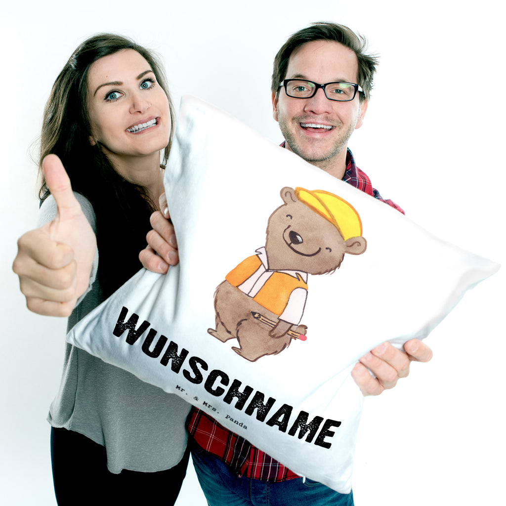 Personalisiertes Kissen Bauingenieur mit Herz Kissen, personalisiert, Name, Wunschname, bedrucken, Kopfkissen, Beruf, Ausbildung, Jubiläum, Abschied, Rente, Kollege, Kollegin, Geschenk, Schenken, Arbeitskollege, Mitarbeiter, Firma, Danke, Dankeschön, Bauingenieur, Statiker, Ingeniuer, Baustelle, Studium