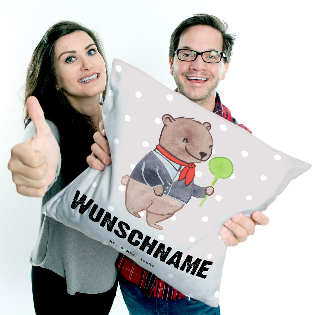 Personalisiertes Kissen Schaffnerin mit Herz Kissen, personalisiert, Name, Wunschname, bedrucken, Kopfkissen, Beruf, Ausbildung, Jubiläum, Abschied, Rente, Kollege, Kollegin, Geschenk, Schenken, Arbeitskollege, Mitarbeiter, Firma, Danke, Dankeschön