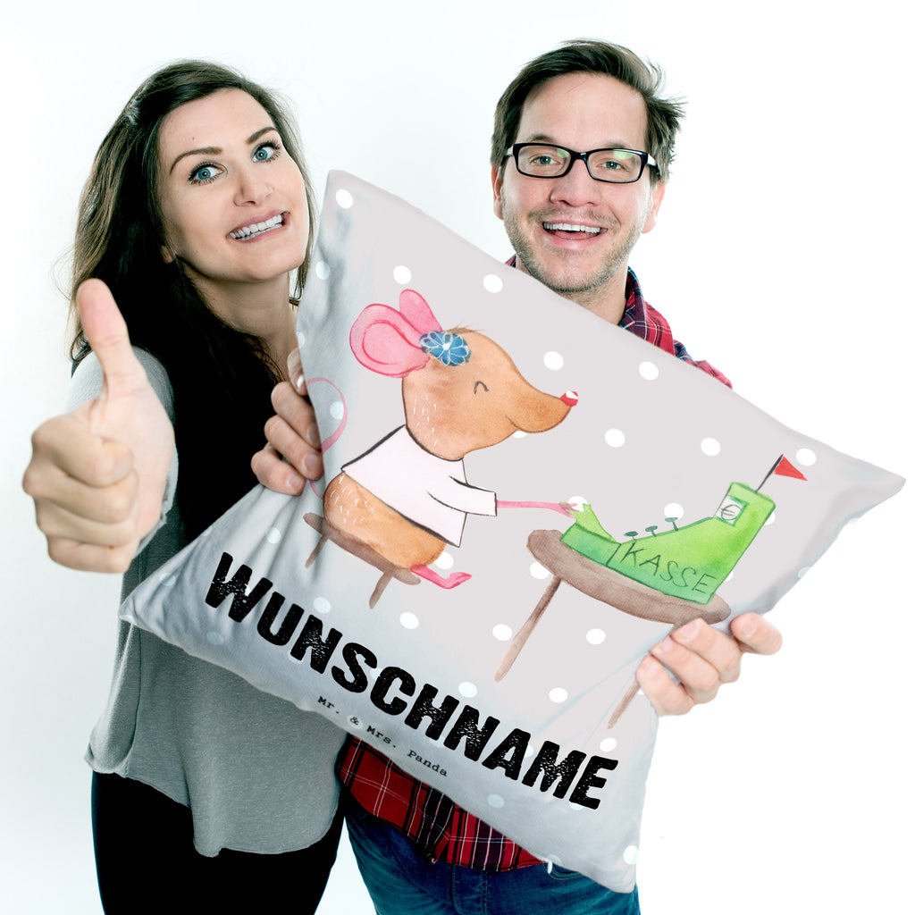 Personalisiertes Kissen Kassiererin mit Herz Kissen, personalisiert, Name, Wunschname, bedrucken, Kopfkissen, Beruf, Ausbildung, Jubiläum, Abschied, Rente, Kollege, Kollegin, Geschenk, Schenken, Arbeitskollege, Mitarbeiter, Firma, Danke, Dankeschön, Kassiererin, Kassenwartin, Mitarbeiterin Kasse