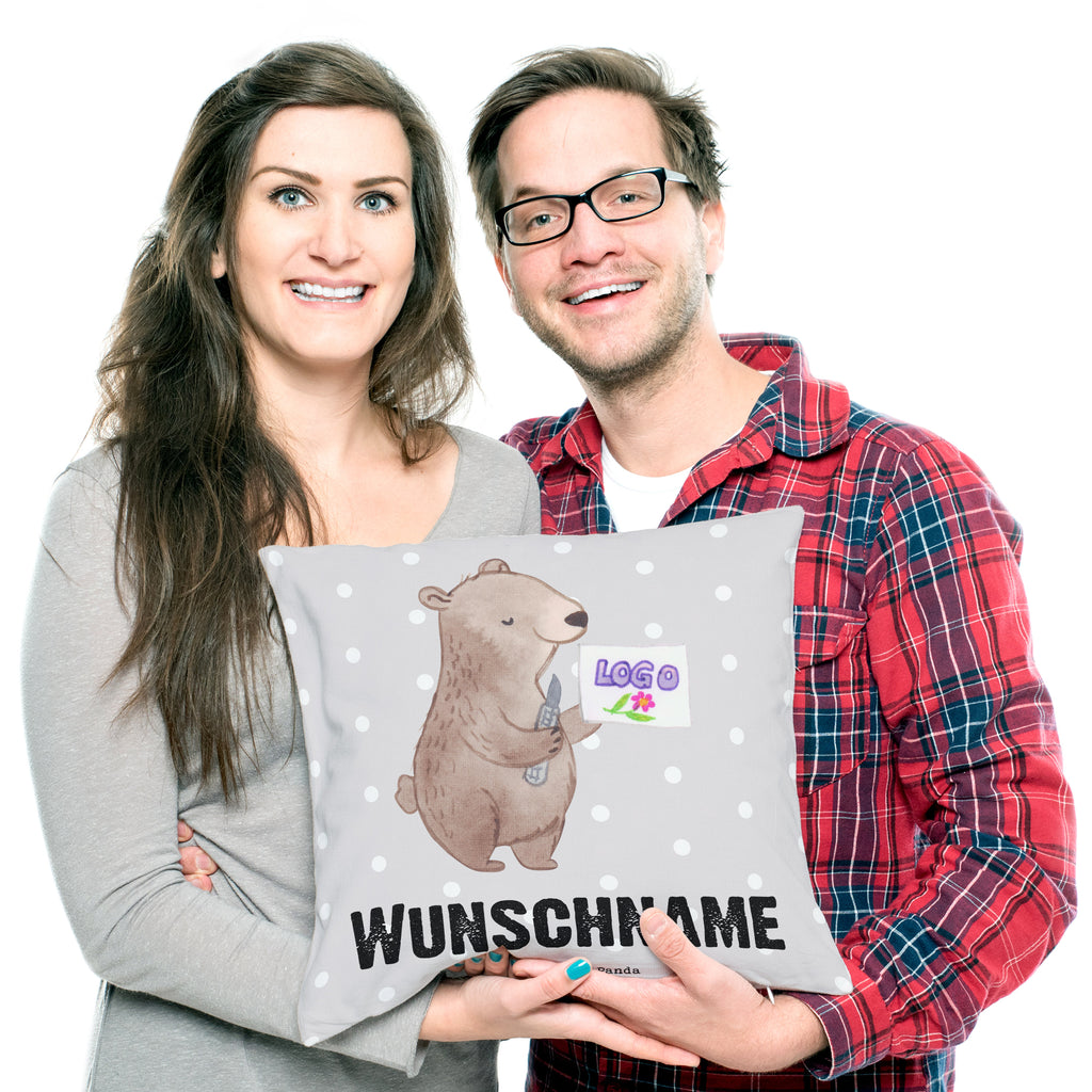 Personalisiertes Kissen Kaufmann für Marketingkommunikation mit Herz Kissen, personalisiert, Name, Wunschname, bedrucken, Kopfkissen, Beruf, Ausbildung, Jubiläum, Abschied, Rente, Kollege, Kollegin, Geschenk, Schenken, Arbeitskollege, Mitarbeiter, Firma, Danke, Dankeschön