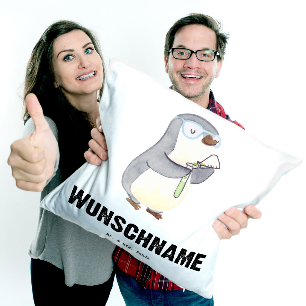 Personalisiertes Kissen Chemiker mit Herz Kissen, personalisiert, Name, Wunschname, bedrucken, Kopfkissen, Beruf, Ausbildung, Jubiläum, Abschied, Rente, Kollege, Kollegin, Geschenk, Schenken, Arbeitskollege, Mitarbeiter, Firma, Danke, Dankeschön, Chemiker, Chemielaborant, Naturwissenschaftler, Labor, Studium, Forschung, Wissenschaftler