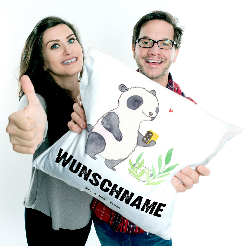 Personalisiertes Kissen Panda Geocaching Tage Kissen, personalisiert, Name, Wunschname, bedrucken, Kopfkissen, Geschenk, Sport, Sportart, Hobby, Schenken, Danke, Dankeschön, Auszeichnung, Gewinn, Sportler, Geocaching, Schatzsuchen, GPS Schnitzeljagd, Opencaching