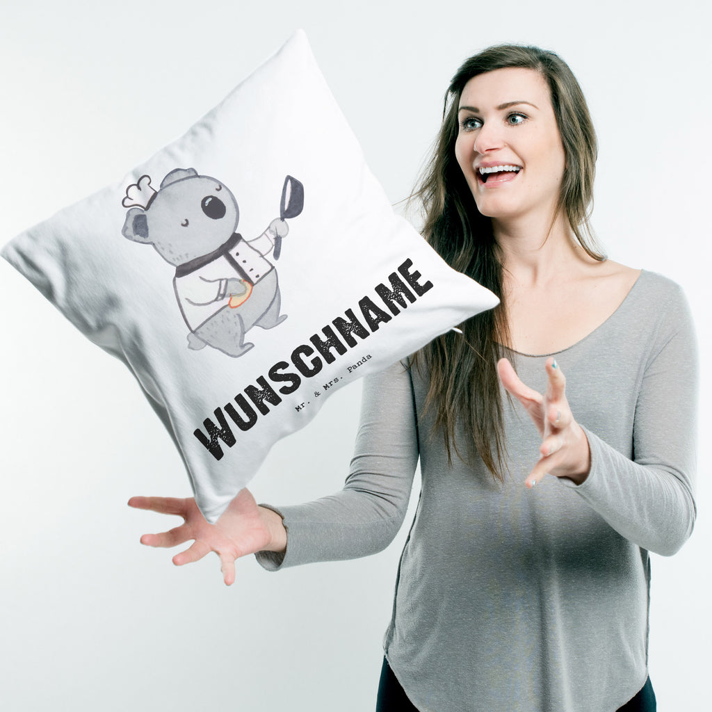 Personalisiertes Kissen Beikoch mit Herz Kissen, personalisiert, Name, Wunschname, bedrucken, Kopfkissen, Beruf, Ausbildung, Jubiläum, Abschied, Rente, Kollege, Kollegin, Geschenk, Schenken, Arbeitskollege, Mitarbeiter, Firma, Danke, Dankeschön, Beikoch, Spülhilfe, Hilfskoch, Jungkoch, Küchenhilfe, Gastronomie, Restaurant, Koch