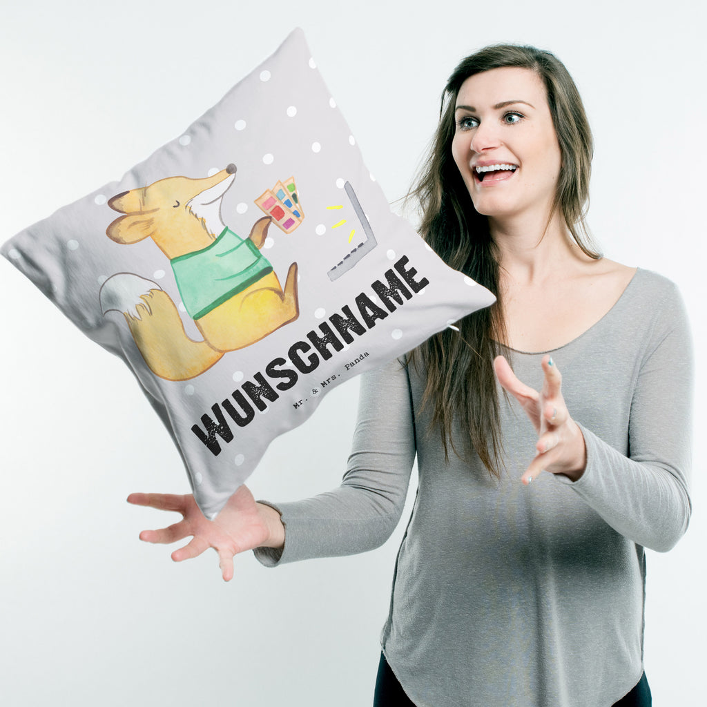 Personalisiertes Kissen Grafiker mit Herz Kissen, personalisiert, Name, Wunschname, bedrucken, Kopfkissen, Beruf, Ausbildung, Jubiläum, Abschied, Rente, Kollege, Kollegin, Geschenk, Schenken, Arbeitskollege, Mitarbeiter, Firma, Danke, Dankeschön, Grafiker, Designer, Mediengestalter, Grafikdesigner