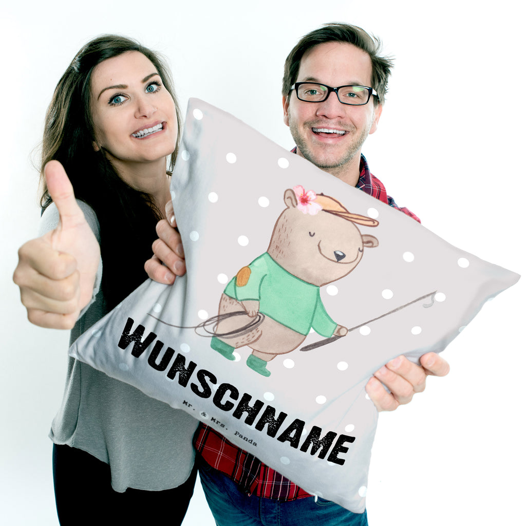 Personalisiertes Kissen Reitlehrerin mit Herz Kissen, personalisiert, Name, Wunschname, bedrucken, Kopfkissen, Beruf, Ausbildung, Jubiläum, Abschied, Rente, Kollege, Kollegin, Geschenk, Schenken, Arbeitskollege, Mitarbeiter, Firma, Danke, Dankeschön