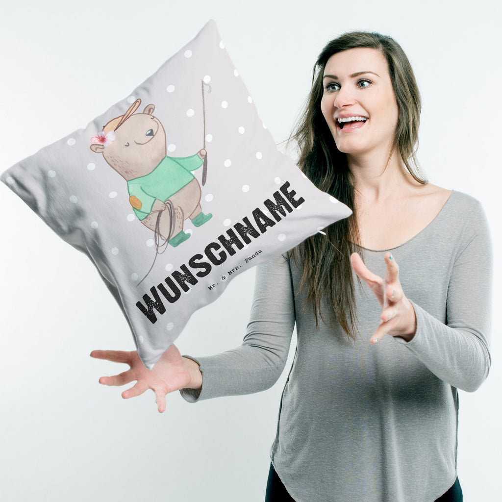 Personalisiertes Kissen Reitlehrerin mit Herz Kissen, personalisiert, Name, Wunschname, bedrucken, Kopfkissen, Beruf, Ausbildung, Jubiläum, Abschied, Rente, Kollege, Kollegin, Geschenk, Schenken, Arbeitskollege, Mitarbeiter, Firma, Danke, Dankeschön