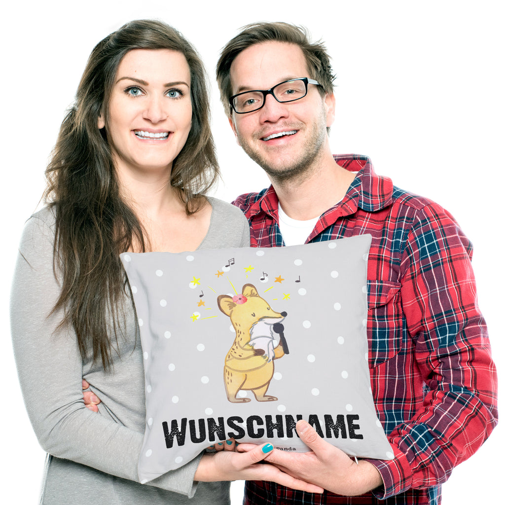 Personalisiertes Kissen Opernsängerin mit Herz Kissen, personalisiert, Name, Wunschname, bedrucken, Kopfkissen, Beruf, Ausbildung, Jubiläum, Abschied, Rente, Kollege, Kollegin, Geschenk, Schenken, Arbeitskollege, Mitarbeiter, Firma, Danke, Dankeschön