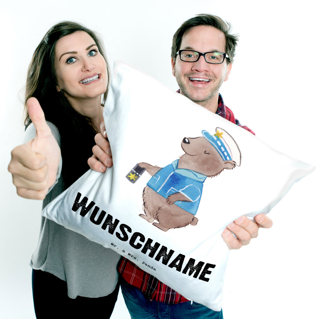Personalisiertes Kissen Polizistin mit Herz Kissen, personalisiert, Name, Wunschname, bedrucken, Kopfkissen, Beruf, Ausbildung, Jubiläum, Abschied, Rente, Kollege, Kollegin, Geschenk, Schenken, Arbeitskollege, Mitarbeiter, Firma, Danke, Dankeschön, Polizistin, Polizeibeamtin, Wachfrau, Cop, Polizei, Studium