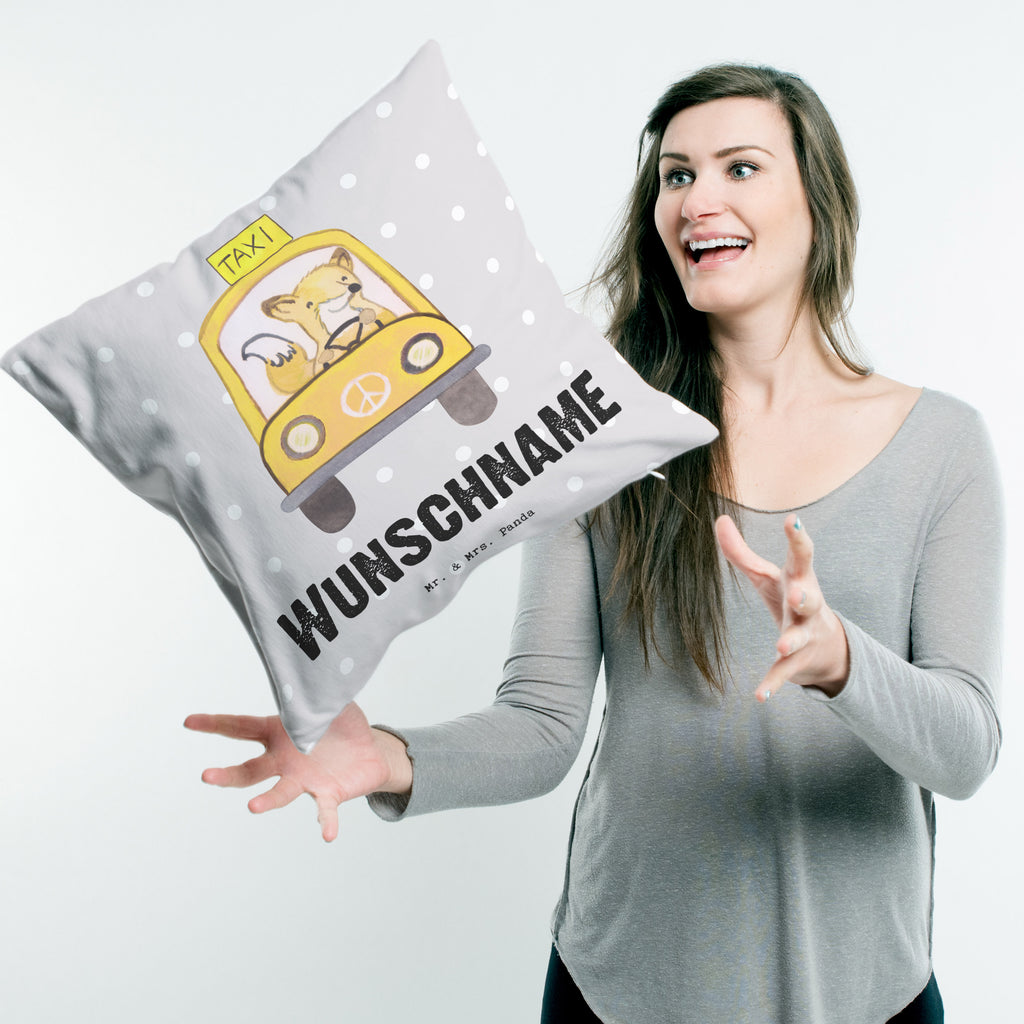 Personalisiertes Kissen Taxifahrer mit Herz Kissen, personalisiert, Name, Wunschname, bedrucken, Kopfkissen, Beruf, Ausbildung, Jubiläum, Abschied, Rente, Kollege, Kollegin, Geschenk, Schenken, Arbeitskollege, Mitarbeiter, Firma, Danke, Dankeschön
