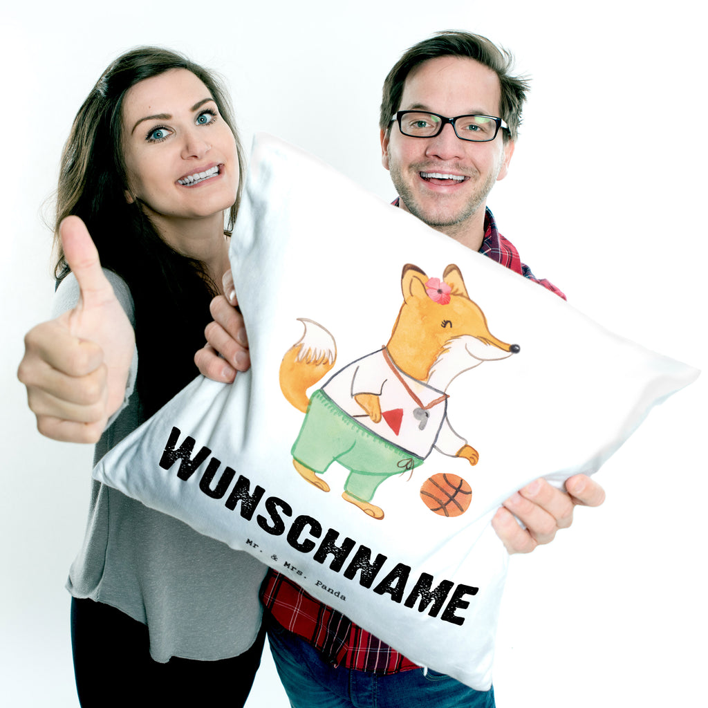 Personalisiertes Kissen Basketballtrainerin mit Herz Kissen, personalisiert, Name, Wunschname, bedrucken, Kopfkissen, Beruf, Ausbildung, Jubiläum, Abschied, Rente, Kollege, Kollegin, Geschenk, Schenken, Arbeitskollege, Mitarbeiter, Firma, Danke, Dankeschön, Basketballtrainerin, Basketball, Sport, Ballsport, Basketballcoach, Basketballerin, Verein