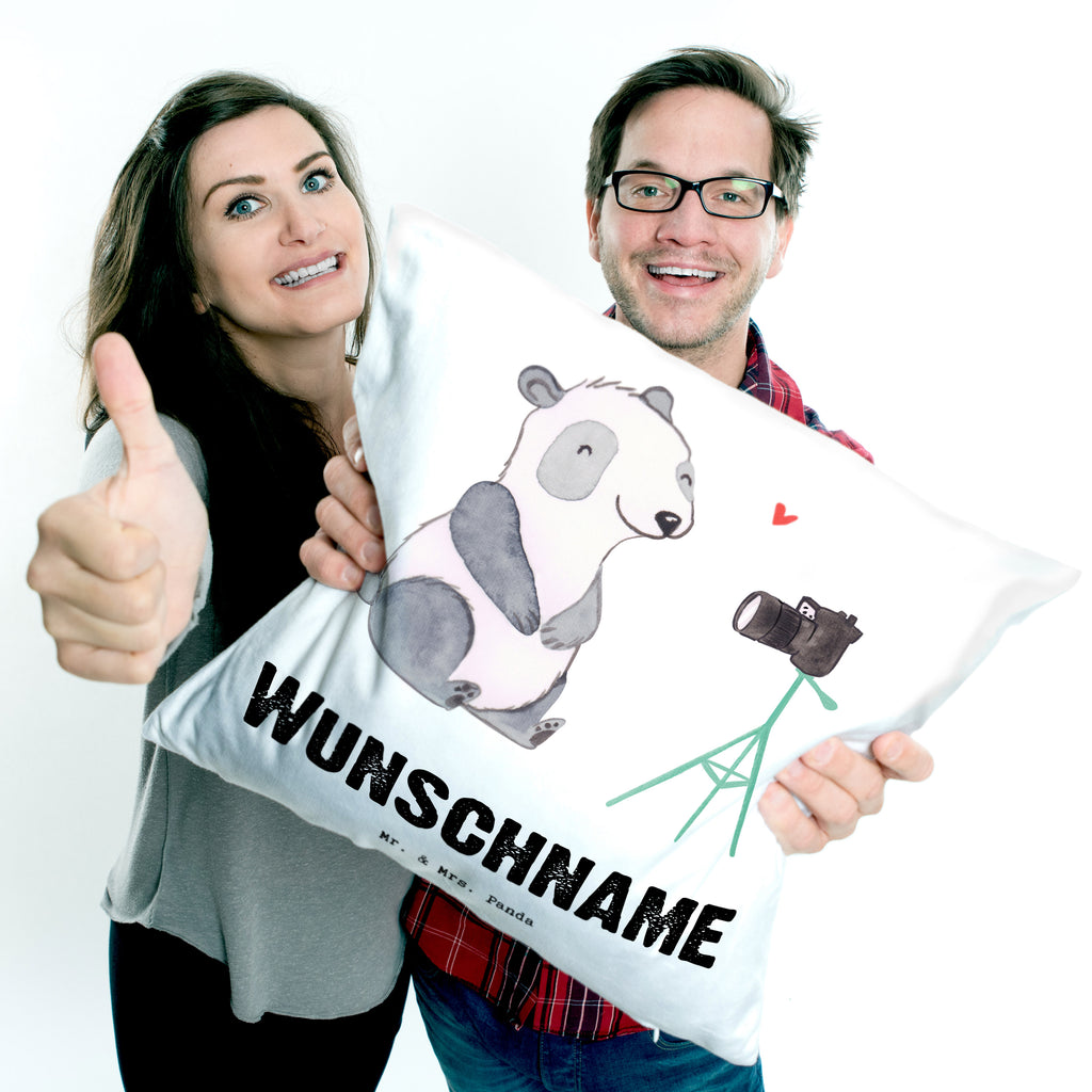 Personalisiertes Kissen Vlogger mit Herz Kissen, personalisiert, Name, Wunschname, bedrucken, Kopfkissen, Beruf, Ausbildung, Jubiläum, Abschied, Rente, Kollege, Kollegin, Geschenk, Schenken, Arbeitskollege, Mitarbeiter, Firma, Danke, Dankeschön