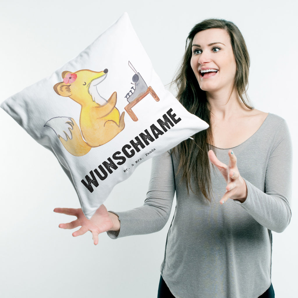 Personalisiertes Kissen Schriftstellerin mit Herz Kissen, personalisiert, Name, Wunschname, bedrucken, Kopfkissen, Beruf, Ausbildung, Jubiläum, Abschied, Rente, Kollege, Kollegin, Geschenk, Schenken, Arbeitskollege, Mitarbeiter, Firma, Danke, Dankeschön, Autorin, Buchveröffentlichung, Schriftstellerin, Verlag, Geschichtenschreiber, Hobbyautor