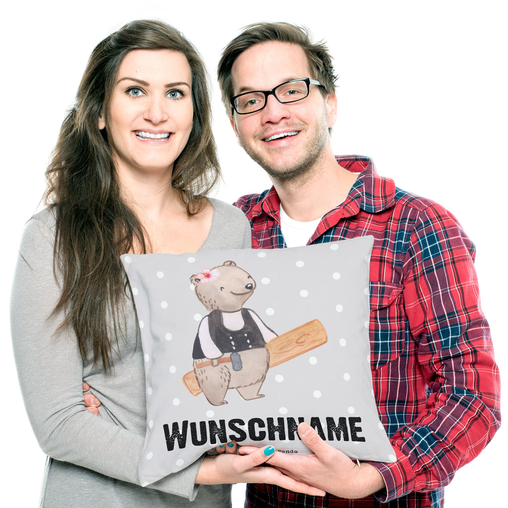 Personalisiertes Kissen Zimmerfrau mit Herz Kissen, personalisiert, Name, Wunschname, bedrucken, Kopfkissen, Beruf, Ausbildung, Jubiläum, Abschied, Rente, Kollege, Kollegin, Geschenk, Schenken, Arbeitskollege, Mitarbeiter, Firma, Danke, Dankeschön