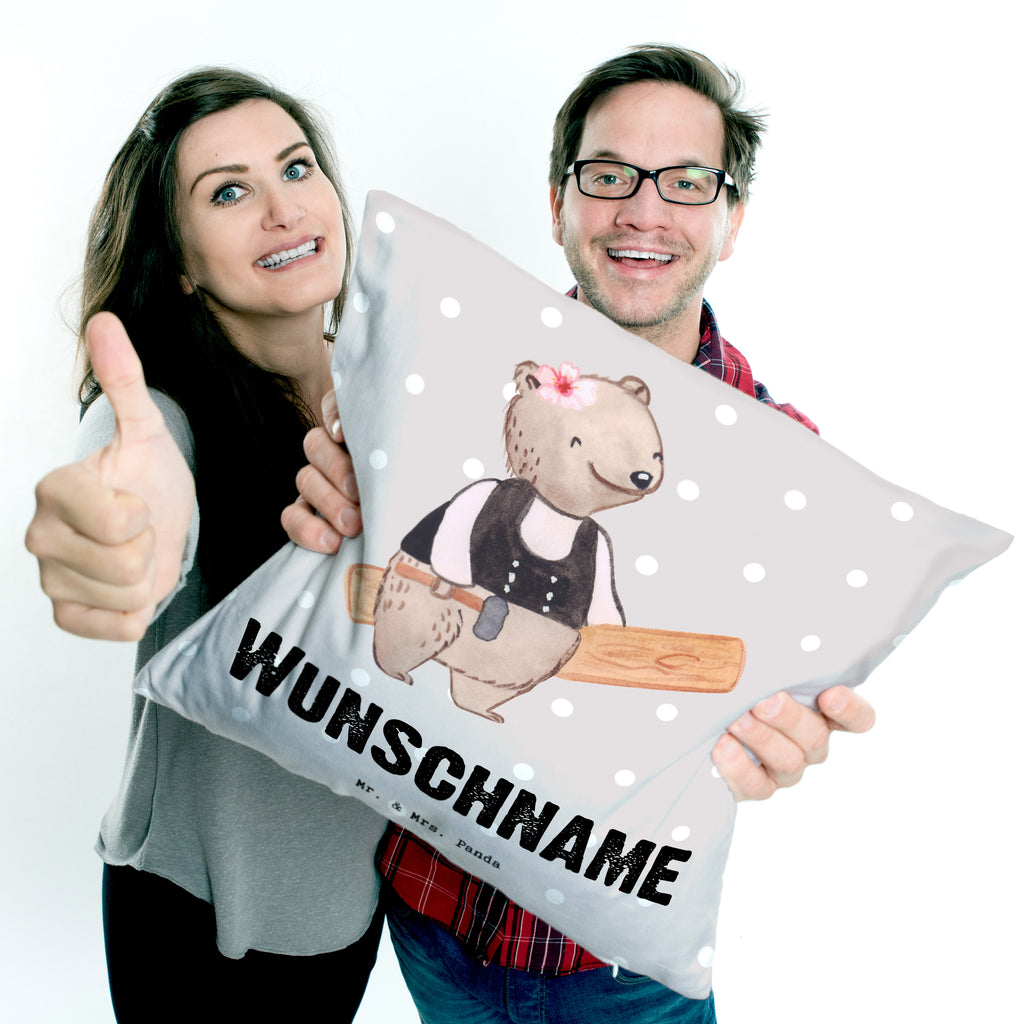 Personalisiertes Kissen Zimmerfrau mit Herz Kissen, personalisiert, Name, Wunschname, bedrucken, Kopfkissen, Beruf, Ausbildung, Jubiläum, Abschied, Rente, Kollege, Kollegin, Geschenk, Schenken, Arbeitskollege, Mitarbeiter, Firma, Danke, Dankeschön