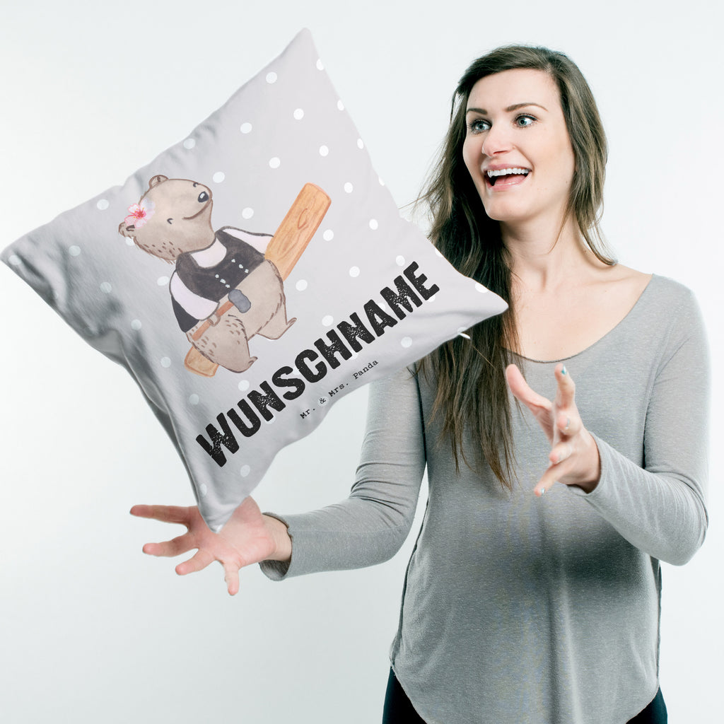 Personalisiertes Kissen Zimmerfrau mit Herz Kissen, personalisiert, Name, Wunschname, bedrucken, Kopfkissen, Beruf, Ausbildung, Jubiläum, Abschied, Rente, Kollege, Kollegin, Geschenk, Schenken, Arbeitskollege, Mitarbeiter, Firma, Danke, Dankeschön