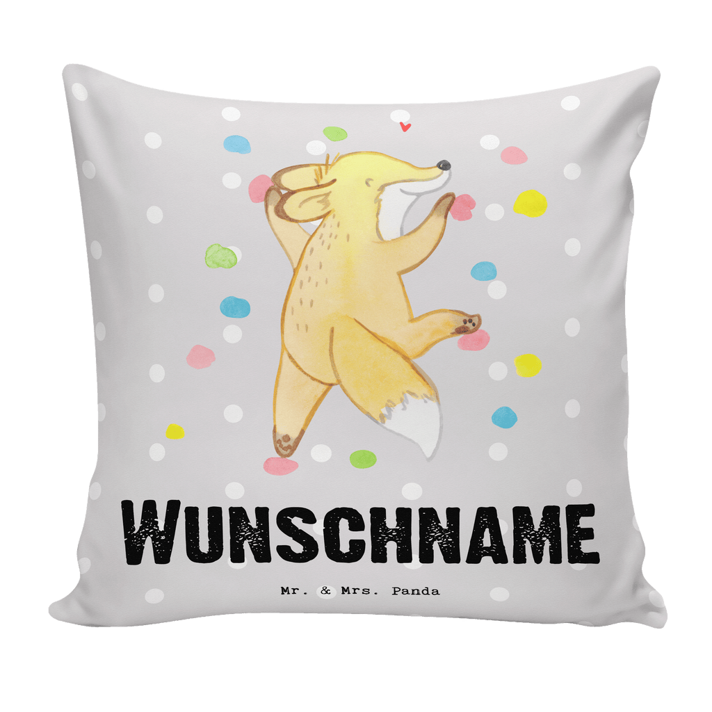 Personalisiertes Kissen Fuchs Bouldern Tage Kissen, personalisiert, Name, Wunschname, bedrucken, Kopfkissen, Geschenk, Sport, Sportart, Hobby, Schenken, Danke, Dankeschön, Auszeichnung, Gewinn, Sportler, bouldern, Klettern, Kletterhalle, Boulderhalle