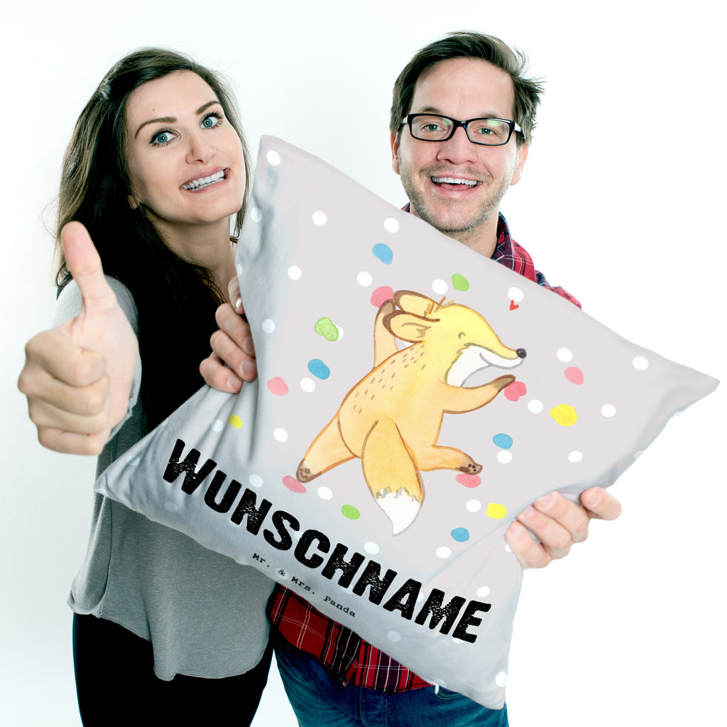 Personalisiertes Kissen Fuchs Bouldern Tage Kissen, personalisiert, Name, Wunschname, bedrucken, Kopfkissen, Geschenk, Sport, Sportart, Hobby, Schenken, Danke, Dankeschön, Auszeichnung, Gewinn, Sportler, bouldern, Klettern, Kletterhalle, Boulderhalle