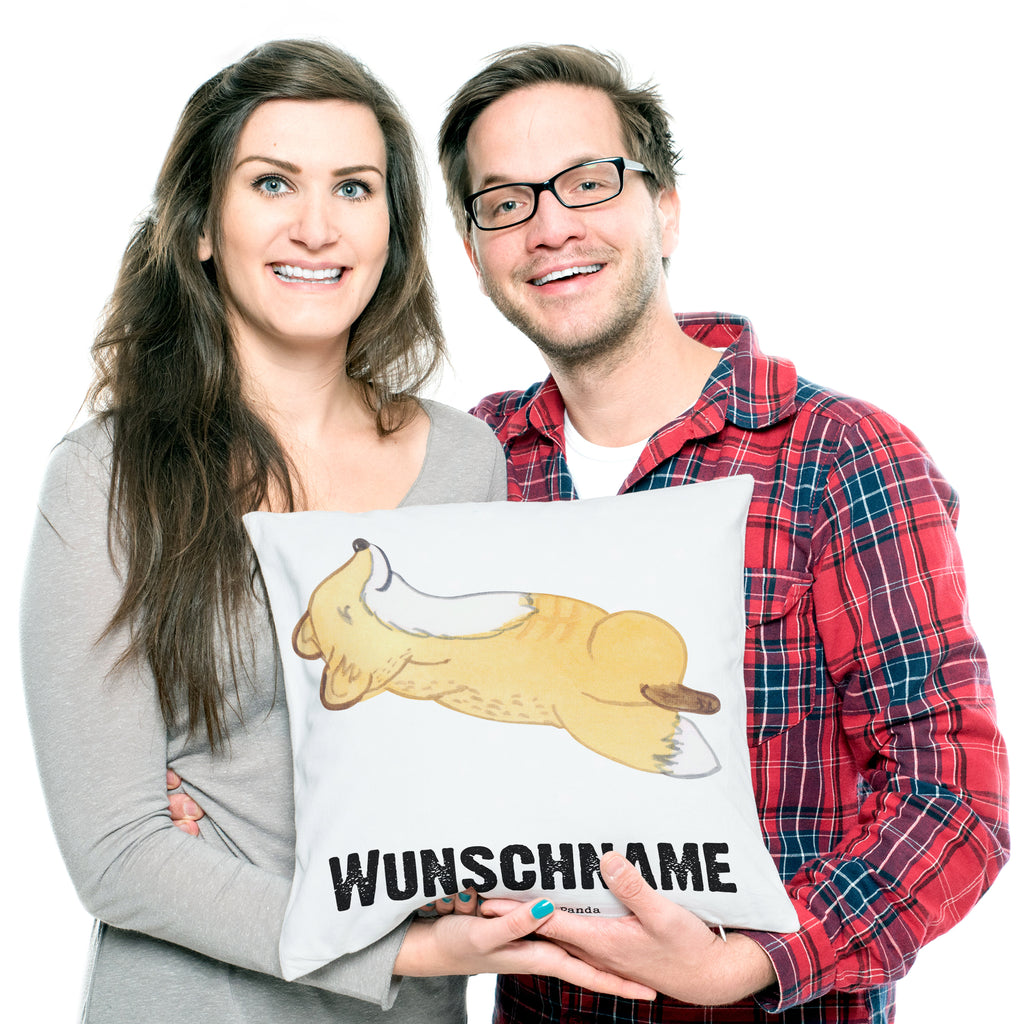 Personalisiertes Kissen Fuchs Crunches Tage Kissen, personalisiert, Name, Wunschname, bedrucken, Kopfkissen, Geschenk, Sport, Sportart, Hobby, Schenken, Danke, Dankeschön, Auszeichnung, Gewinn, Sportler, Crunches, Fitness, Bauchpressen, Fitnessstudio