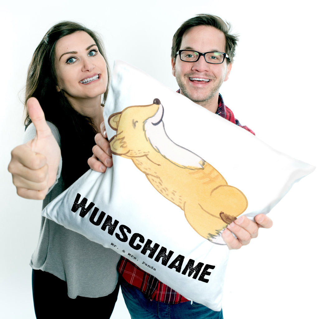 Personalisiertes Kissen Fuchs Crunches Tage Kissen, personalisiert, Name, Wunschname, bedrucken, Kopfkissen, Geschenk, Sport, Sportart, Hobby, Schenken, Danke, Dankeschön, Auszeichnung, Gewinn, Sportler, Crunches, Fitness, Bauchpressen, Fitnessstudio