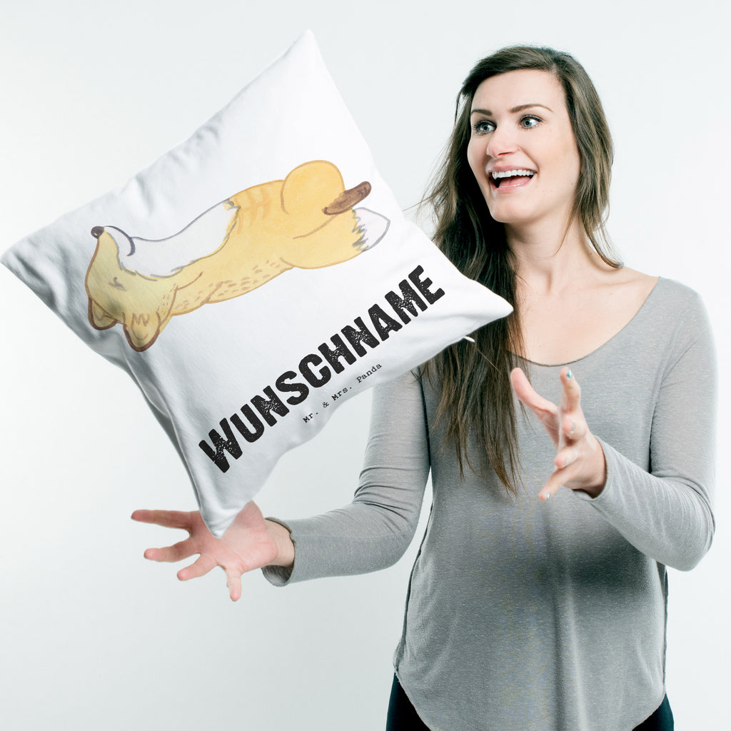 Personalisiertes Kissen Fuchs Crunches Tage Kissen, personalisiert, Name, Wunschname, bedrucken, Kopfkissen, Geschenk, Sport, Sportart, Hobby, Schenken, Danke, Dankeschön, Auszeichnung, Gewinn, Sportler, Crunches, Fitness, Bauchpressen, Fitnessstudio