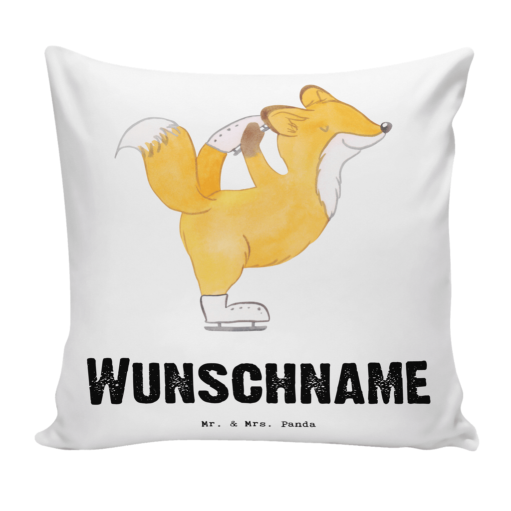 Personalisiertes Kissen Fuchs Eiskunstläufer Tage Kissen, personalisiert, Name, Wunschname, bedrucken, Kopfkissen, Geschenk, Sport, Sportart, Hobby, Schenken, Danke, Dankeschön, Auszeichnung, Gewinn, Sportler, Eiskunstläufer, Eiskunstläuferin, Eiskunst