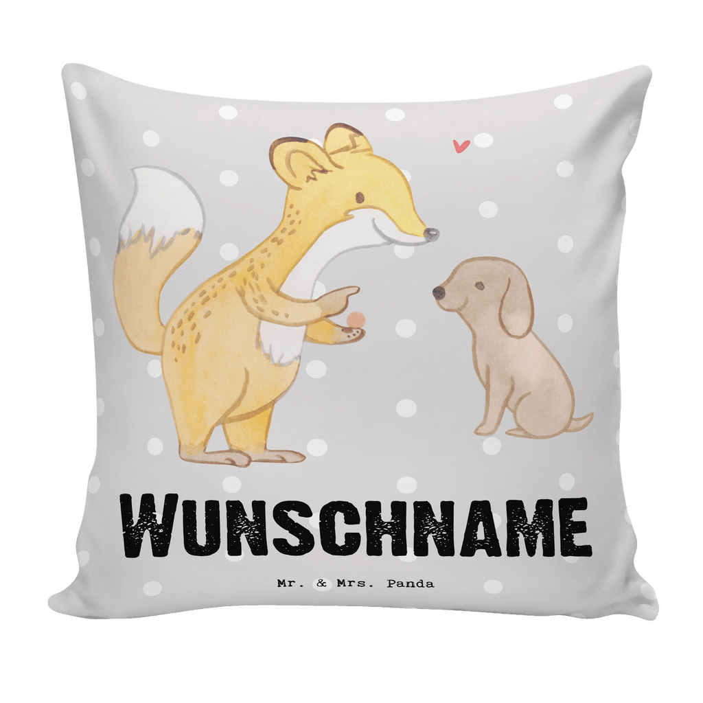 Personalisiertes Kissen Fuchs Hundetraining Tage Kissen, personalisiert, Name, Wunschname, bedrucken, Kopfkissen, Geschenk, Sport, Sportart, Hobby, Schenken, Danke, Dankeschön, Auszeichnung, Gewinn, Sportler, Hundetraining, Hundeerziehung, Hundeschule, Welpenschule, Hundeprüfung