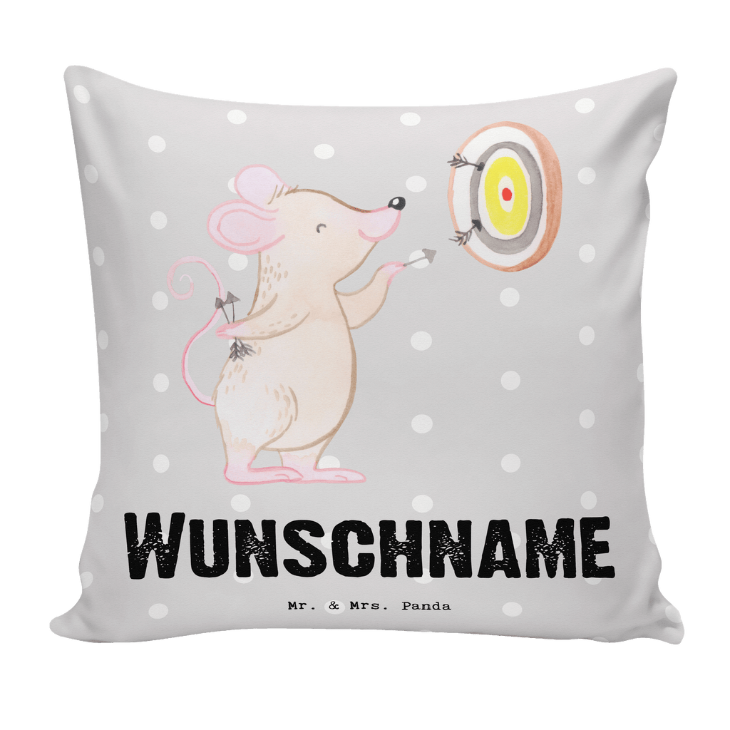 Personalisiertes Kissen Maus Dart spielen Tage Kissen, personalisiert, Name, Wunschname, bedrucken, Kopfkissen, Geschenk, Sport, Sportart, Hobby, Schenken, Danke, Dankeschön, Auszeichnung, Gewinn, Sportler, Dart spielen, Darten, Darts, Dart Turnier