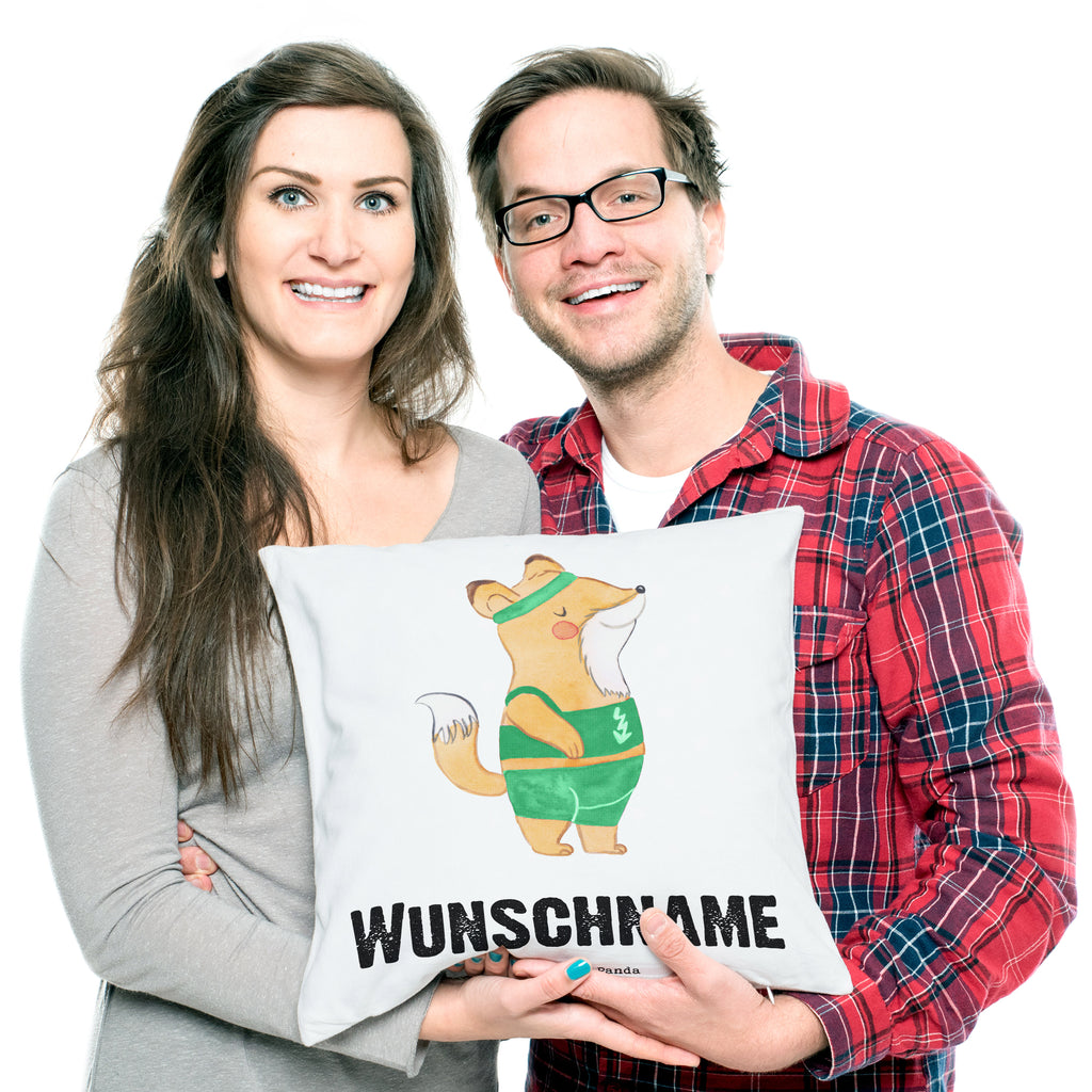 Personalisiertes Kissen Sportlehrer mit Herz Kissen, personalisiert, Name, Wunschname, bedrucken, Kopfkissen, Beruf, Ausbildung, Jubiläum, Abschied, Rente, Kollege, Kollegin, Geschenk, Schenken, Arbeitskollege, Mitarbeiter, Firma, Danke, Dankeschön