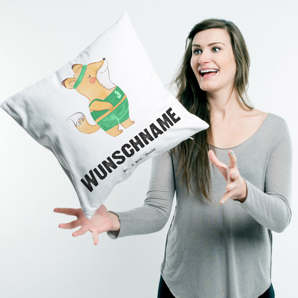 Personalisiertes Kissen Sportlehrer mit Herz Kissen, personalisiert, Name, Wunschname, bedrucken, Kopfkissen, Beruf, Ausbildung, Jubiläum, Abschied, Rente, Kollege, Kollegin, Geschenk, Schenken, Arbeitskollege, Mitarbeiter, Firma, Danke, Dankeschön