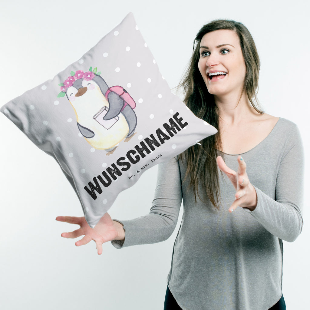 Personalisiertes Kissen Studentin mit Herz Kissen, personalisiert, Name, Wunschname, bedrucken, Kopfkissen, Beruf, Ausbildung, Jubiläum, Abschied, Rente, Kollege, Kollegin, Geschenk, Schenken, Arbeitskollege, Mitarbeiter, Firma, Danke, Dankeschön