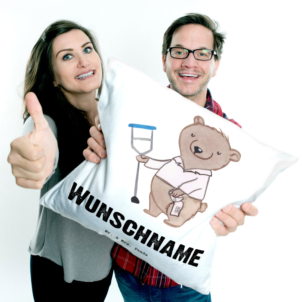 Personalisiertes Kissen Orthopäde mit Herz Kissen, personalisiert, Name, Wunschname, bedrucken, Kopfkissen, Beruf, Ausbildung, Jubiläum, Abschied, Rente, Kollege, Kollegin, Geschenk, Schenken, Arbeitskollege, Mitarbeiter, Firma, Danke, Dankeschön, Orthopäde, Facharzt, Orthopädie, Praxis, Eröffnung