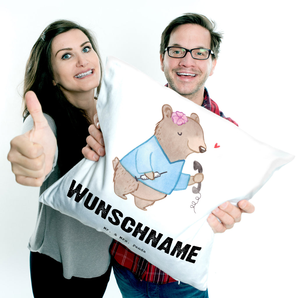 Personalisiertes Kissen Arzthelferin mit Herz Kissen, personalisiert, Name, Wunschname, bedrucken, Kopfkissen, Beruf, Ausbildung, Jubiläum, Abschied, Rente, Kollege, Kollegin, Geschenk, Schenken, Arbeitskollege, Mitarbeiter, Firma, Danke, Dankeschön, Arzthelferin, Medizinische Fachangestellte