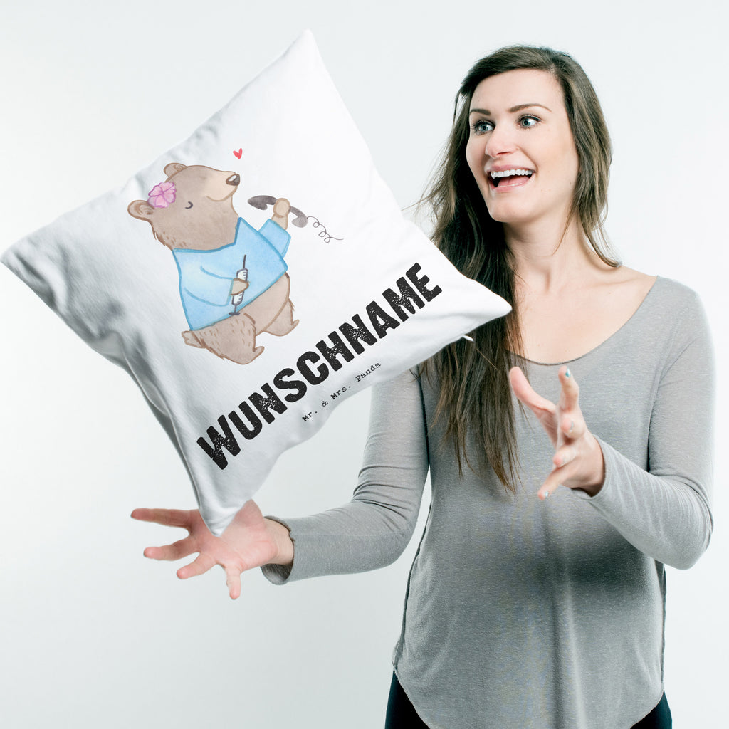 Personalisiertes Kissen Arzthelferin mit Herz Kissen, personalisiert, Name, Wunschname, bedrucken, Kopfkissen, Beruf, Ausbildung, Jubiläum, Abschied, Rente, Kollege, Kollegin, Geschenk, Schenken, Arbeitskollege, Mitarbeiter, Firma, Danke, Dankeschön, Arzthelferin, Medizinische Fachangestellte
