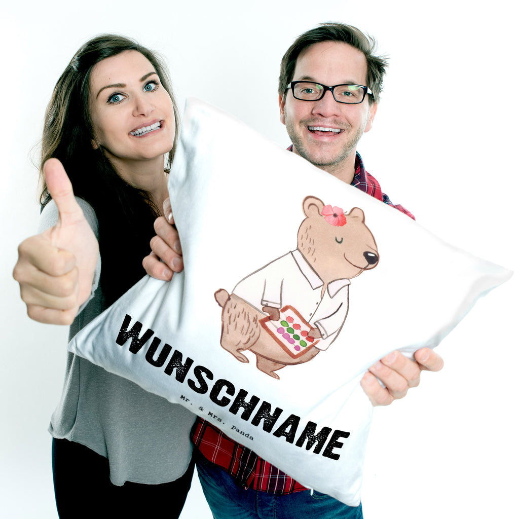 Personalisiertes Kissen Bankangestellte mit Herz Kissen, personalisiert, Name, Wunschname, bedrucken, Kopfkissen, Beruf, Ausbildung, Jubiläum, Abschied, Rente, Kollege, Kollegin, Geschenk, Schenken, Arbeitskollege, Mitarbeiter, Firma, Danke, Dankeschön, Bankangestellte, Bankfachfrau, Bänkerin, Bankberaterin