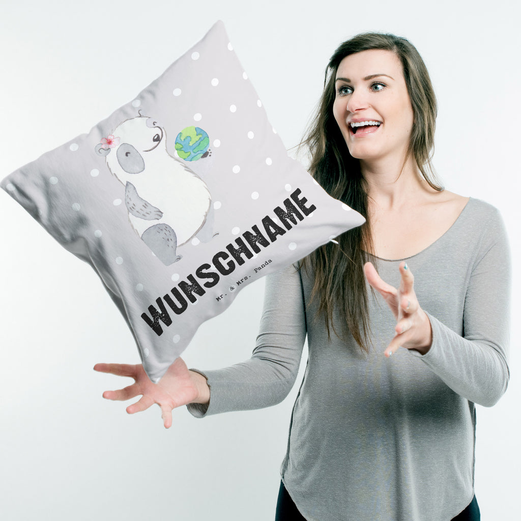 Personalisiertes Kissen Touristikkauffrau mit Herz Kissen, personalisiert, Name, Wunschname, bedrucken, Kopfkissen, Beruf, Ausbildung, Jubiläum, Abschied, Rente, Kollege, Kollegin, Geschenk, Schenken, Arbeitskollege, Mitarbeiter, Firma, Danke, Dankeschön