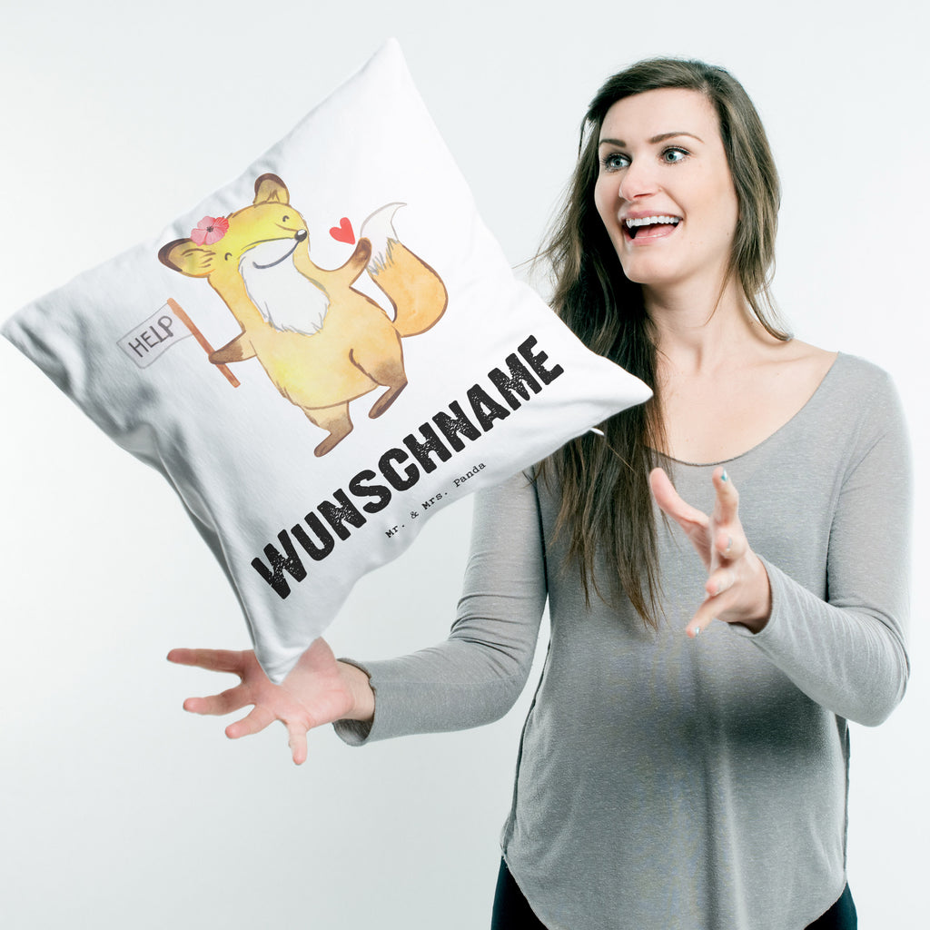 Personalisiertes Kissen Sozialarbeiterin mit Herz Kissen, personalisiert, Name, Wunschname, bedrucken, Kopfkissen, Beruf, Ausbildung, Jubiläum, Abschied, Rente, Kollege, Kollegin, Geschenk, Schenken, Arbeitskollege, Mitarbeiter, Firma, Danke, Dankeschön