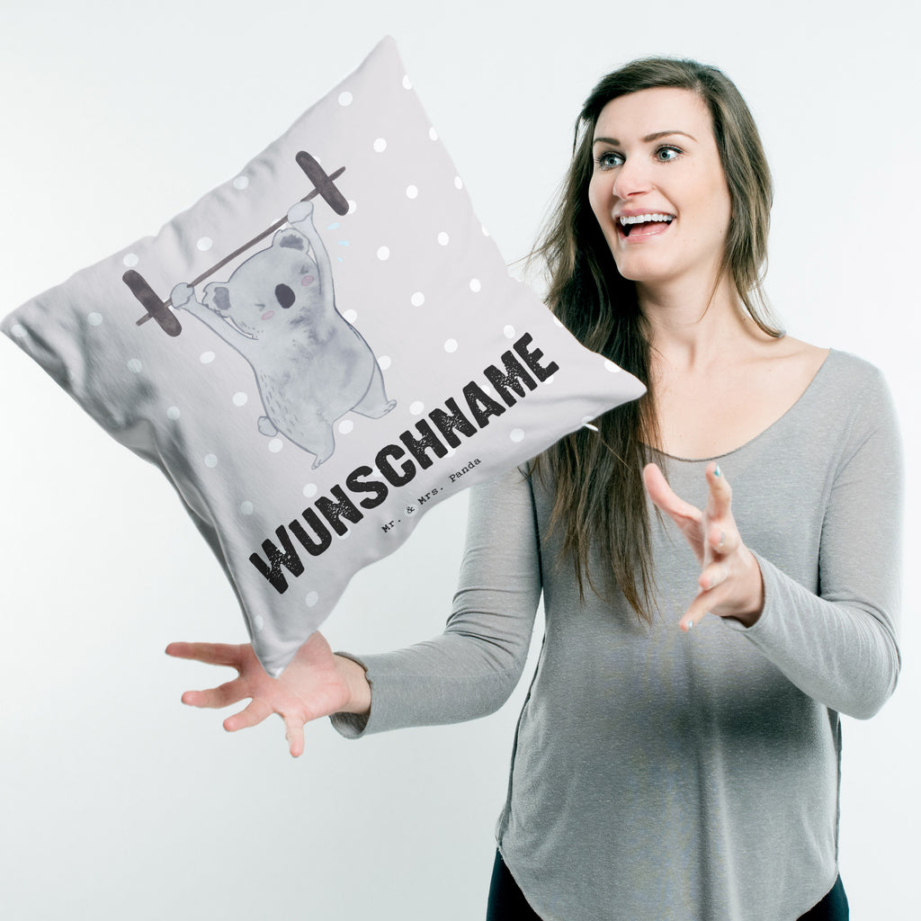 Personalisiertes Kissen Koala Crossfit Tage Kissen, personalisiert, Name, Wunschname, bedrucken, Kopfkissen, Geschenk, Sport, Sportart, Hobby, Schenken, Danke, Dankeschön, Auszeichnung, Gewinn, Sportler, Crossfit, Wettkampfsport, Sportschule