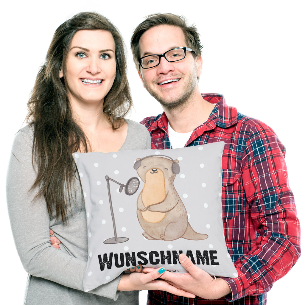 Personalisiertes Kissen Otter Podcast aufnehmen Tage Kissen, personalisiert, Name, Wunschname, bedrucken, Kopfkissen, Geschenk, Sport, Sportart, Hobby, Schenken, Danke, Dankeschön, Auszeichnung, Gewinn, Sportler, Podcast aufnehmen, Podcast produzieren, Podcasterin, Podcaster