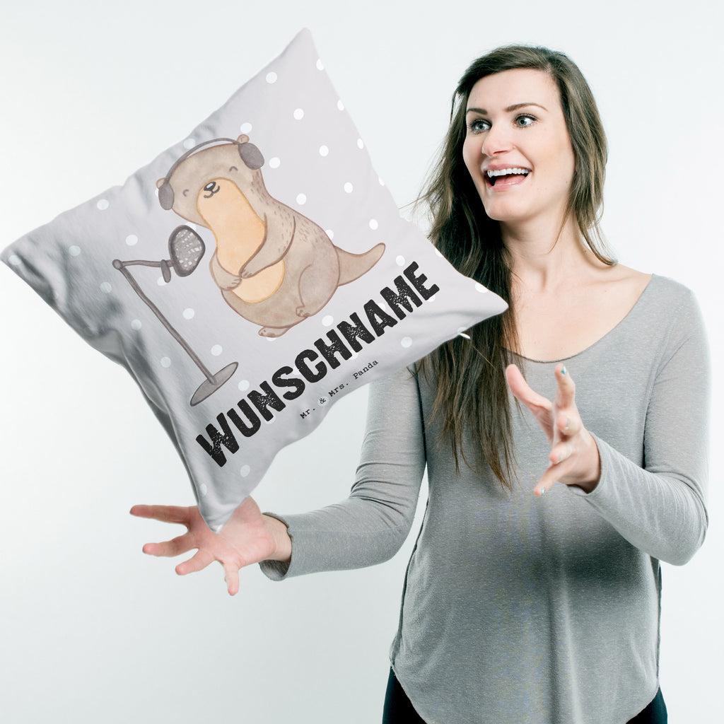 Personalisiertes Kissen Otter Podcast aufnehmen Tage Kissen, personalisiert, Name, Wunschname, bedrucken, Kopfkissen, Geschenk, Sport, Sportart, Hobby, Schenken, Danke, Dankeschön, Auszeichnung, Gewinn, Sportler, Podcast aufnehmen, Podcast produzieren, Podcasterin, Podcaster